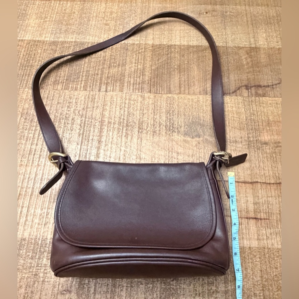 VINTAGE COACH Fletcher Flap Mahogany Leather Shoulder Bag Style 4150 - Picture 13 of 15